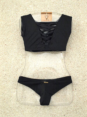 バックレースアップクロップ