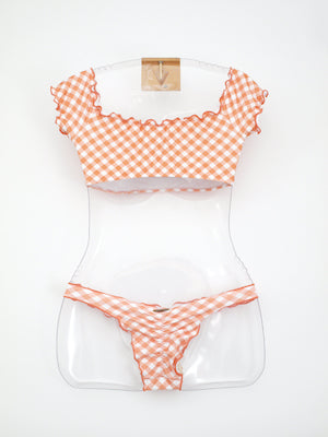 ギンガムオフショルダー