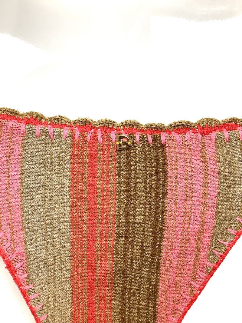 ニットボーダークロシェショルダー