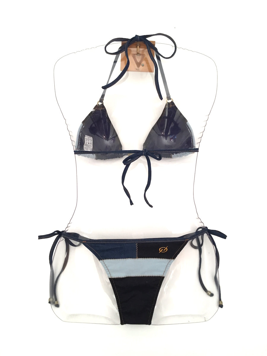 ジーンズパッチワークトライアングル