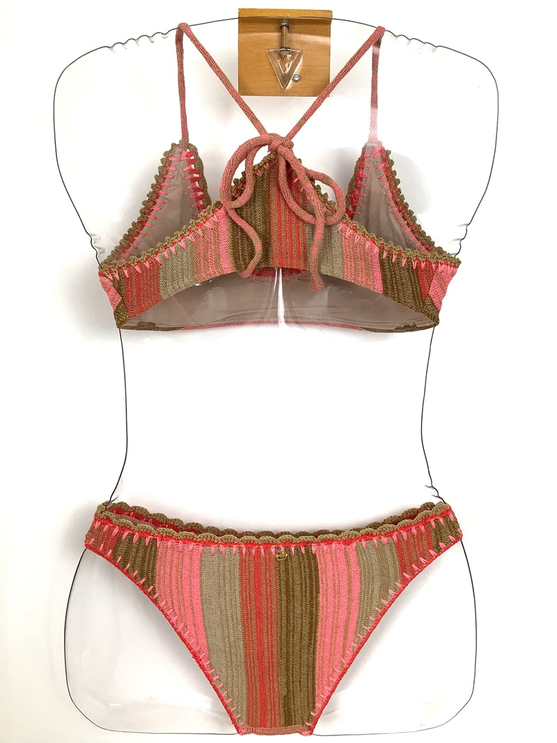 ニットボーダークロシェショルダー